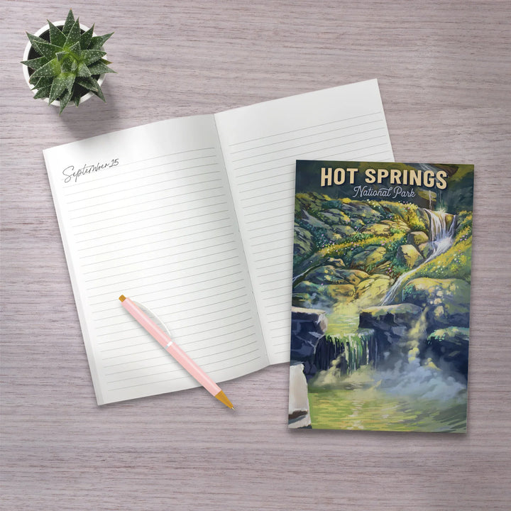Lined 6x9 Journal, Hot Springs National Park, Arkansas, Oil Painting, Lay Flat, 193 Pages, FSC paper