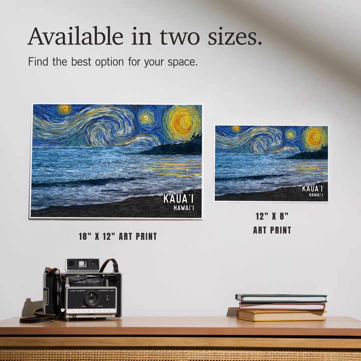 Kauai, Hawaii, Starry Night, Coastline, Art & Giclee Prints