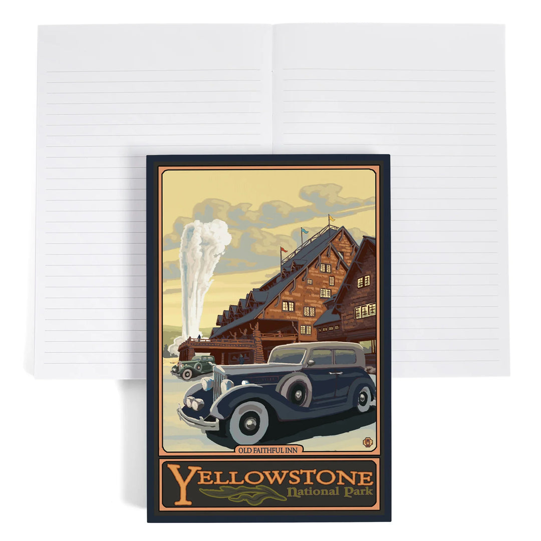 Lined 6x9 Journal, Yellowstone National Park, Wyoming, Old Faithful Inn, Lay Flat, 193 Pages, FSC paper