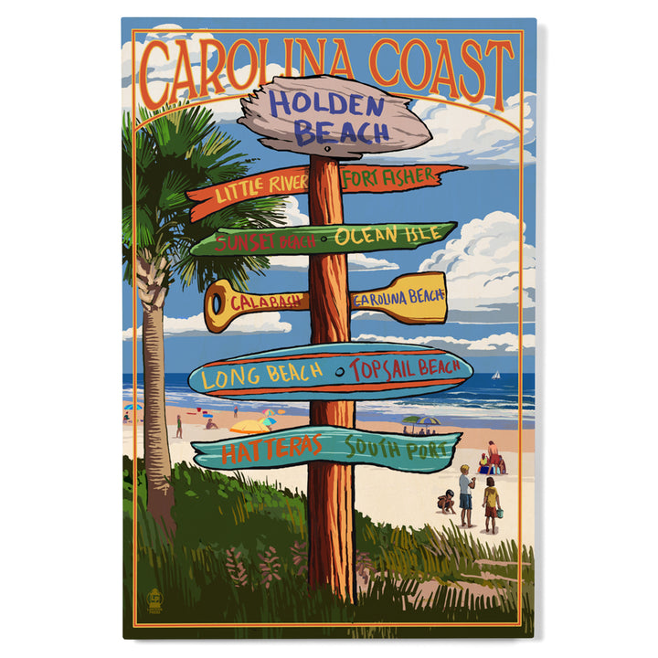 Holden Beach, North Carolina, Destinations Sign, Lantern Press Artwork, Wood Signs and Postcards