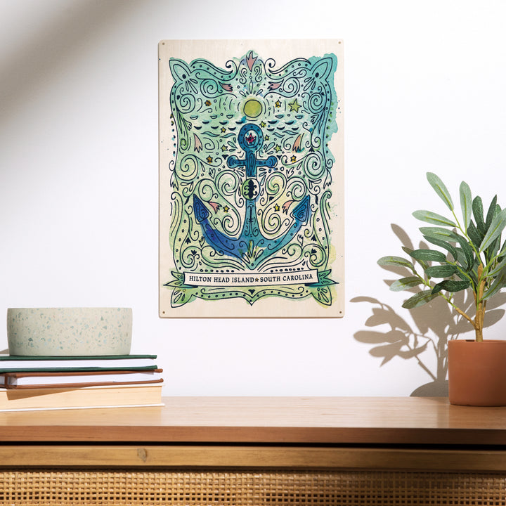 Hilton Head Island, South Carolina, Anchor, Wood Sign and Postcards