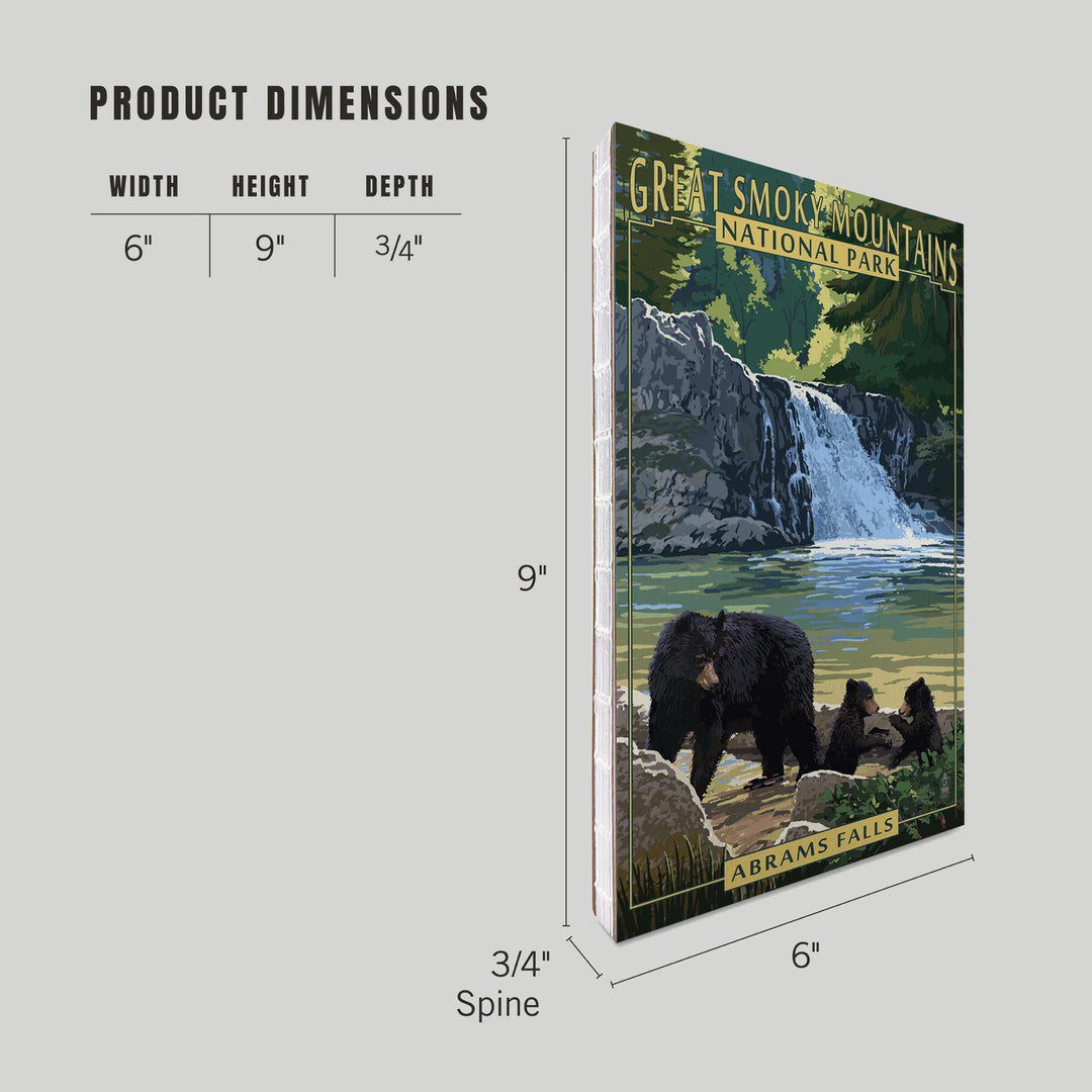 Lined 6x9 Journal, Great Smoky Mountains National Park, Tennessee, Abrams Falls, Lay Flat, 193 Pages, FSC paper
