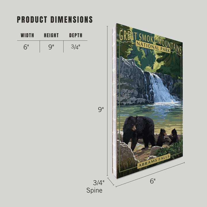 Lined 6x9 Journal, Great Smoky Mountains National Park, Tennessee, Abrams Falls, Lay Flat, 193 Pages, FSC paper