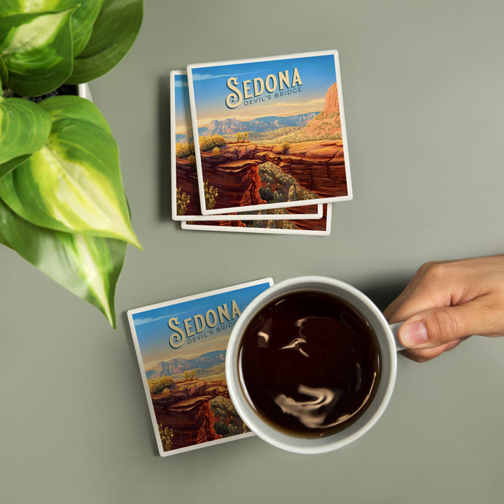 Sedona, Arizona, Oil Painting, Devil's Bridge, Coasters