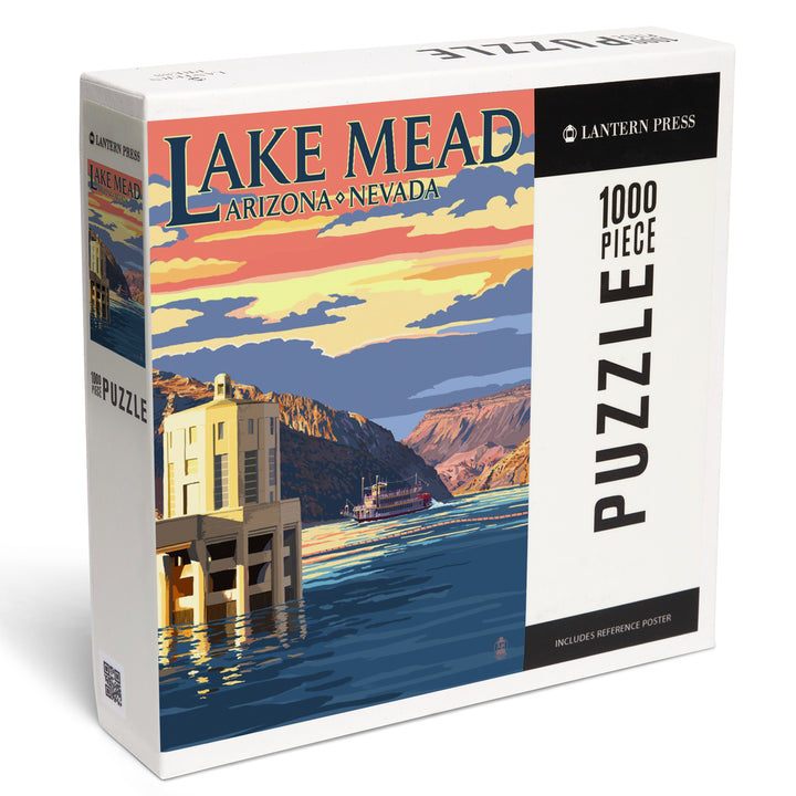 Lake Mead, Nevada and Arizona, Paddleboat and Hoover Dam, Jigsaw Puzzle