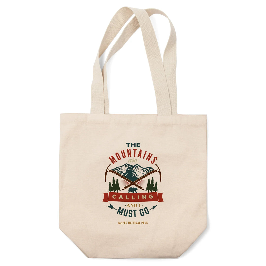 Jasper National Park, Canada, The Mountains are Calling, Bear and Mountains,, Tote Bag