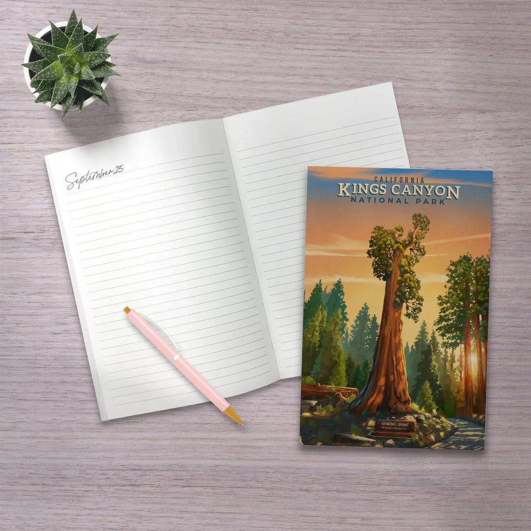 Lined 6x9 Journal, Kings Canyon National Park, California, General Grant, Oil Painting, Lay Flat, 193 Pages, FSC paper