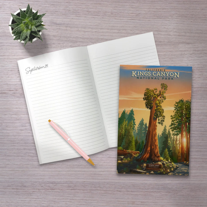 Lined 6x9 Journal, Kings Canyon National Park, California, General Grant, Oil Painting, Lay Flat, 193 Pages, FSC paper