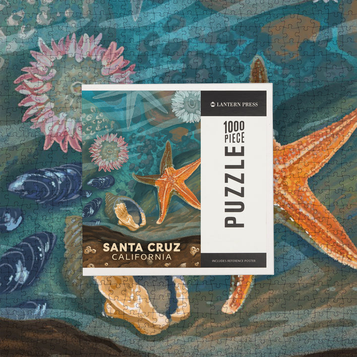 Santa Cruz, California, Painterly, Tiny World Huge Wonders, Starfish and Shells, Jigsaw Puzzle