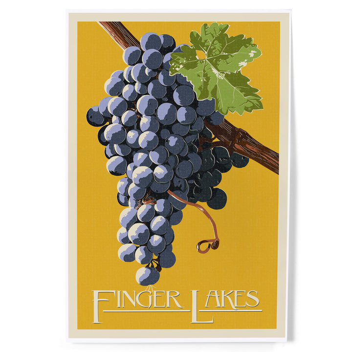 Finger Lakes, New York, Wine Grapes, Letterpress, Art & Giclee Prints
