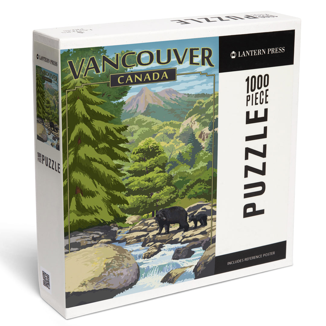 Vancouver, Canada, Black Bears and Stream, 1000 Piece Jigsaw Puzzle