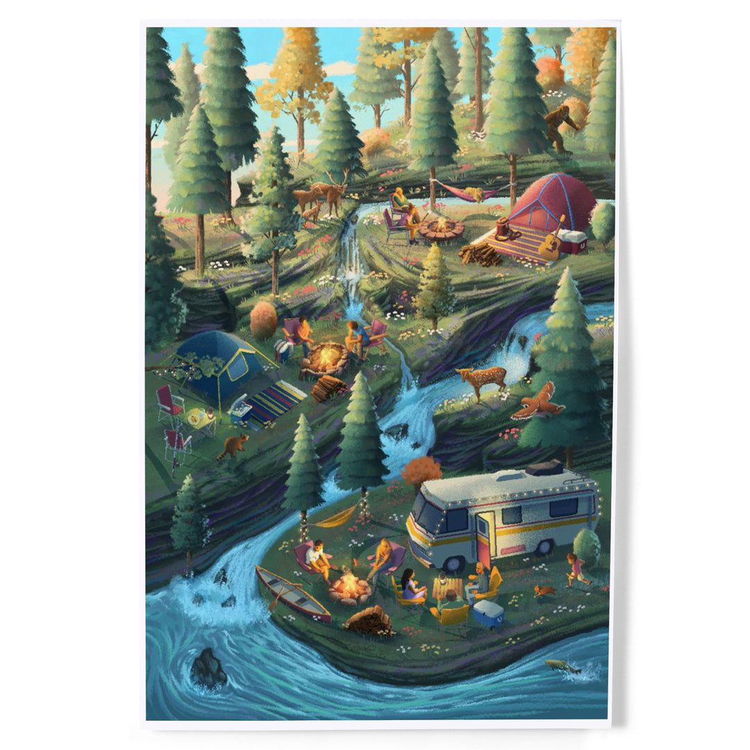 Camping Enjoyment, Art & Giclee Prints