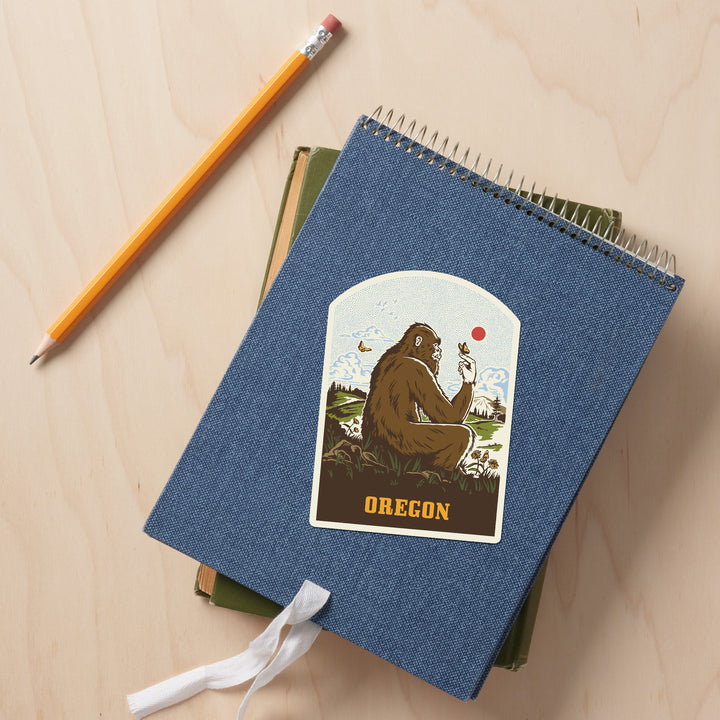 Oregon, Vintage Linework, Bigfoot, Vinyl Sticker