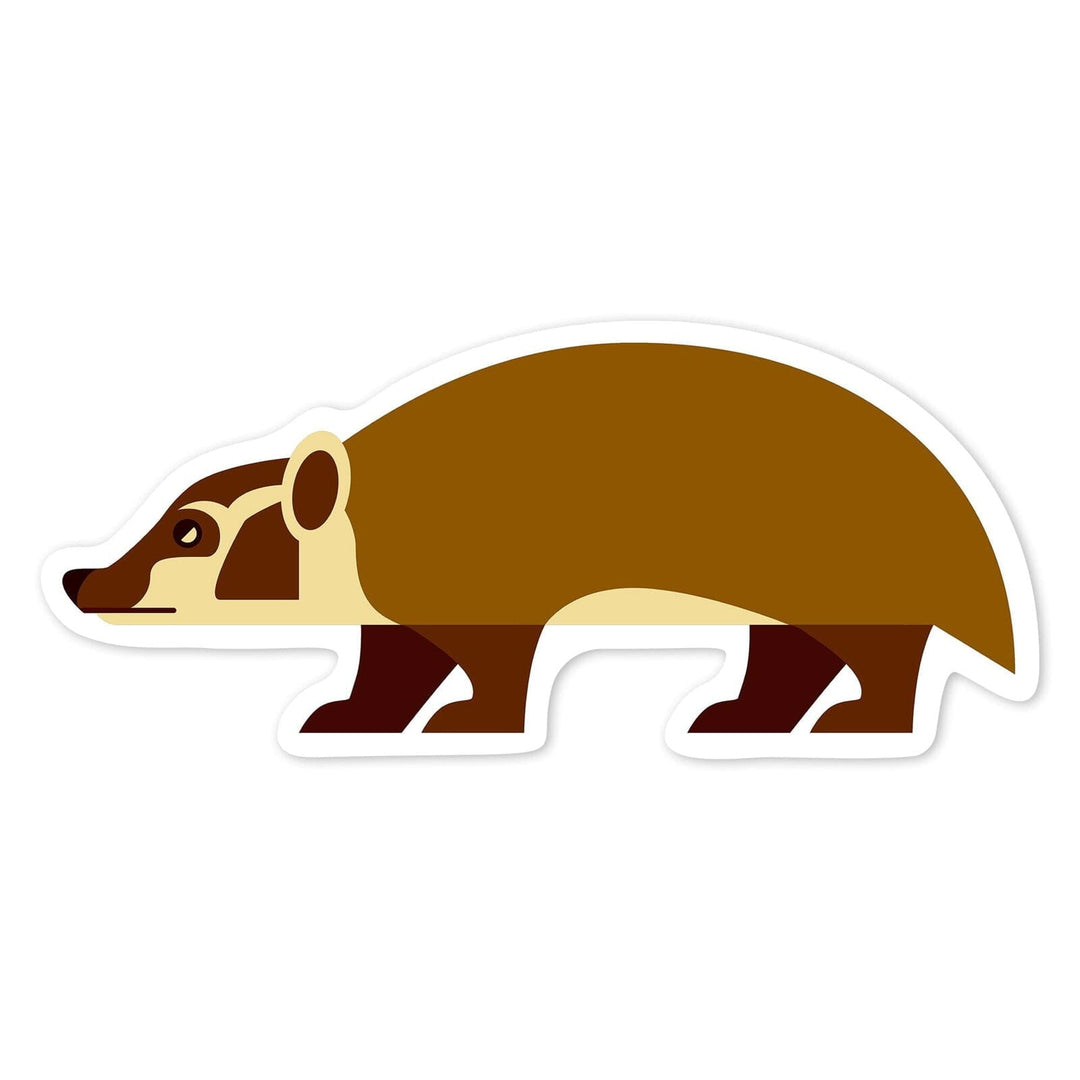 Badger, Geometric, Contour, Lantern Press Artwork, Vinyl Sticker Sticker Lantern Press 