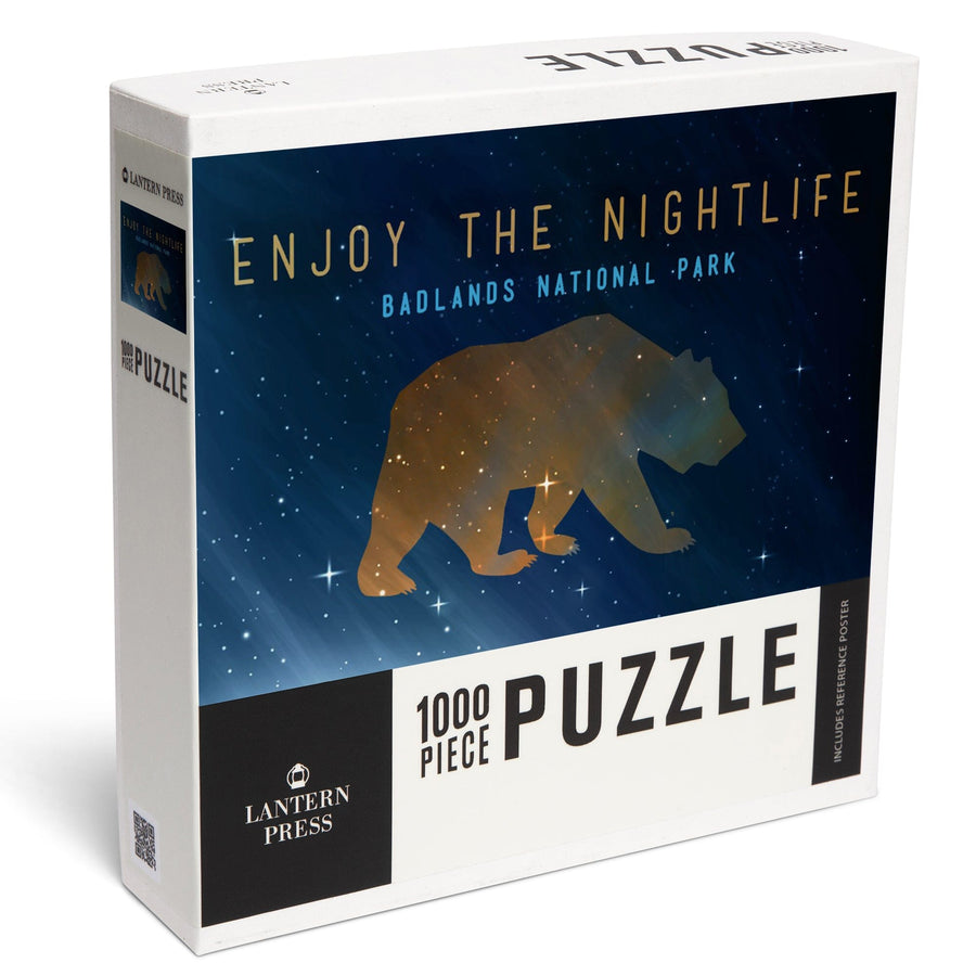 Badlands National Park, South Dakota, Bear, Enjoy the Nightlife, Jigsaw Puzzle Puzzle Lantern Press 