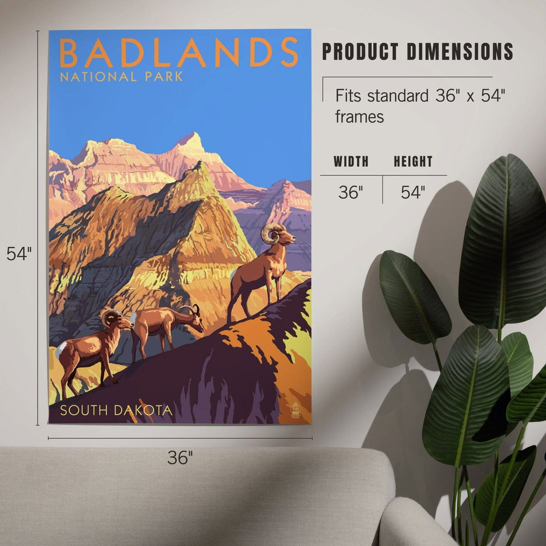 Badlands National Park, South Dakota, Bighorn Sheep, Art & Giclee Prints Art Lantern Press 