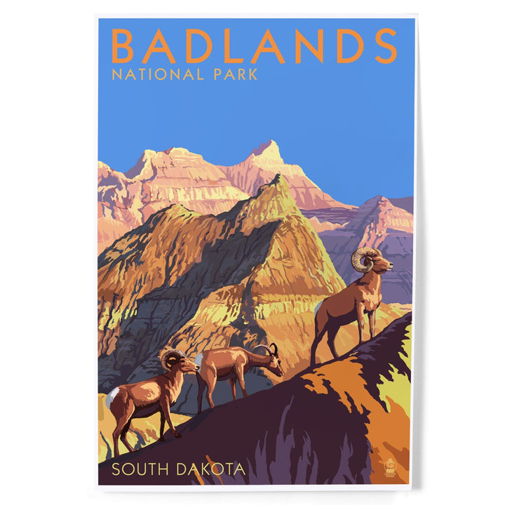 Badlands National Park, South Dakota, Bighorn Sheep, Art & Giclee Prints Art Lantern Press 