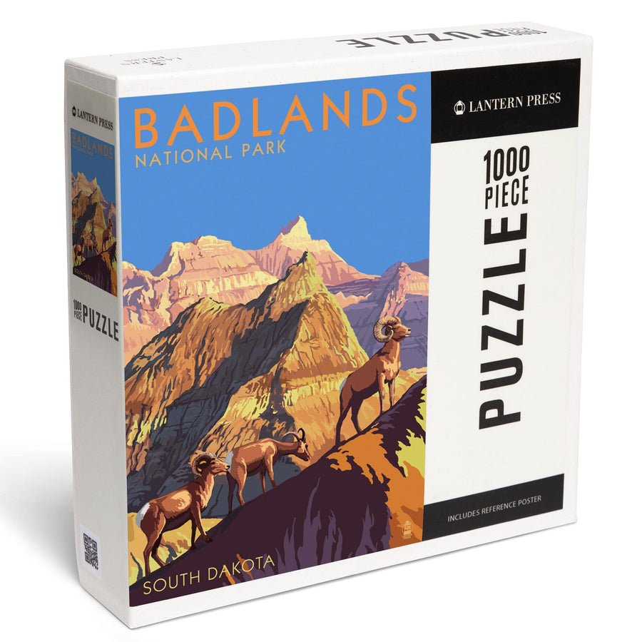 Badlands National Park, South Dakota, Bighorn Sheep, Jigsaw Puzzle Puzzle Lantern Press 