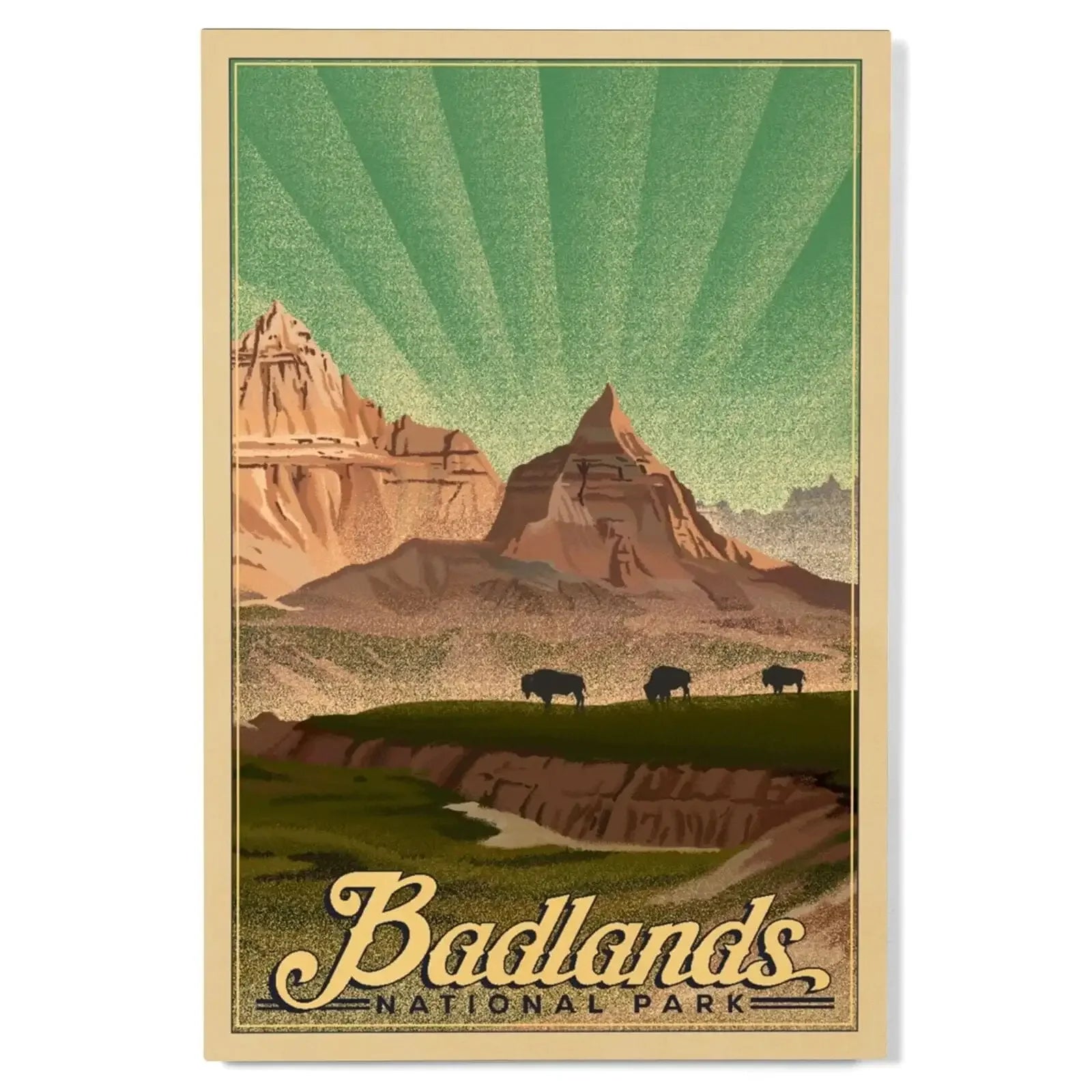 Badlands FBB サインド Badlands National Park, South Dakota, Bison in the Park
