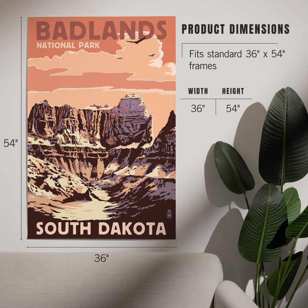 Badlands National Park, South Dakota, Castle Rock, Art & Giclee Prints Art Lantern Press 