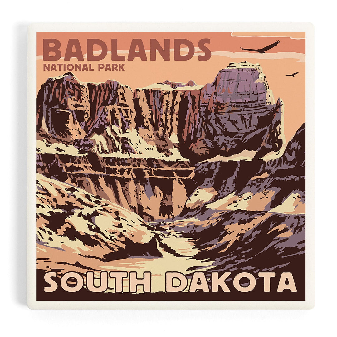 Badlands National Park, South Dakota, Castle Rock, Coasters Coasters Lantern Press 