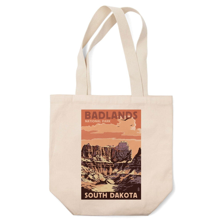 Badlands National Park, South Dakota, Castle Rock, Lantern Press Artwork, Tote Bag Totes Lantern Press 