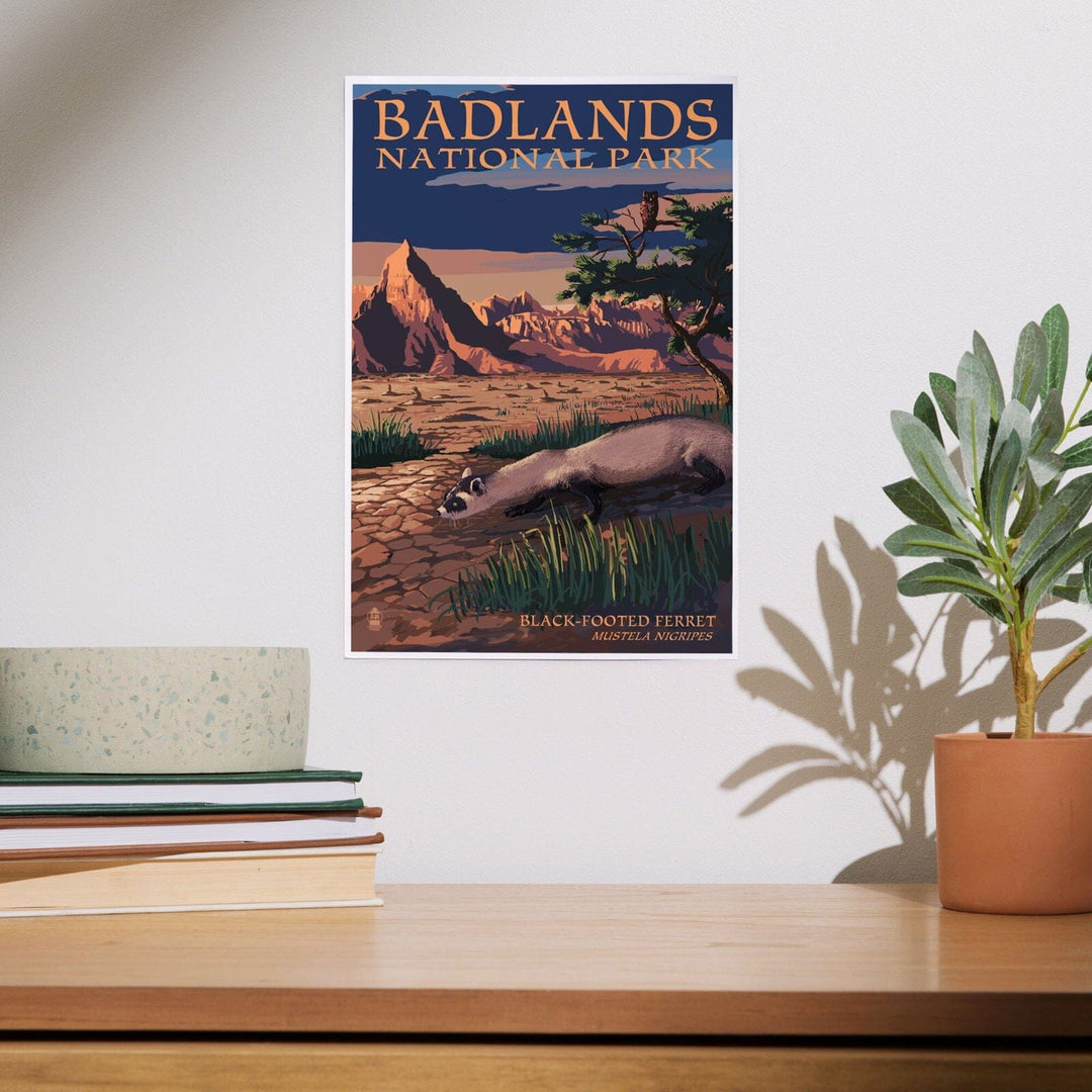 Badlands National Park, South Dakota, Ferret at Night, Art & Giclee Prints Art Lantern Press 