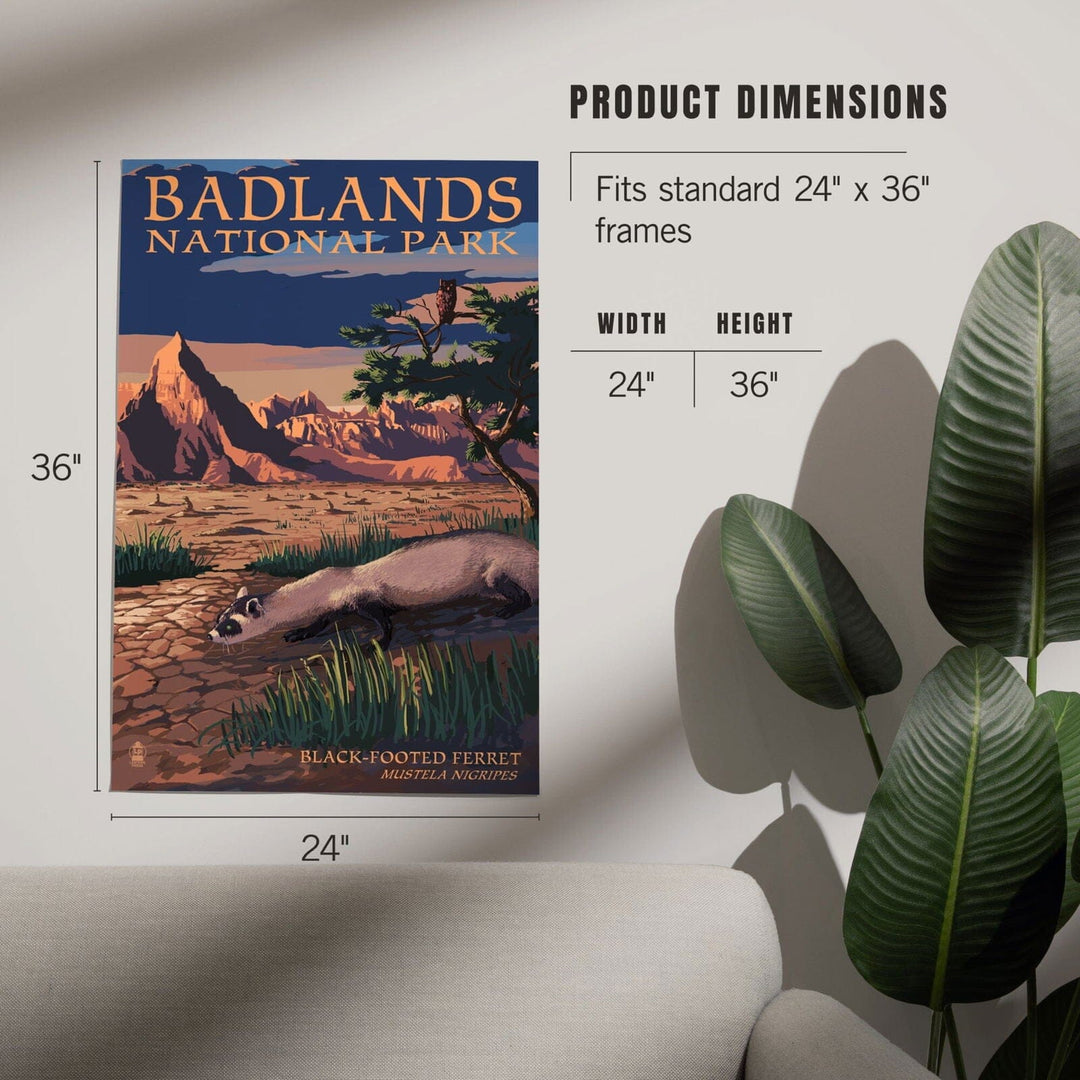 Badlands National Park, South Dakota, Ferret at Night, Art & Giclee Prints Art Lantern Press 