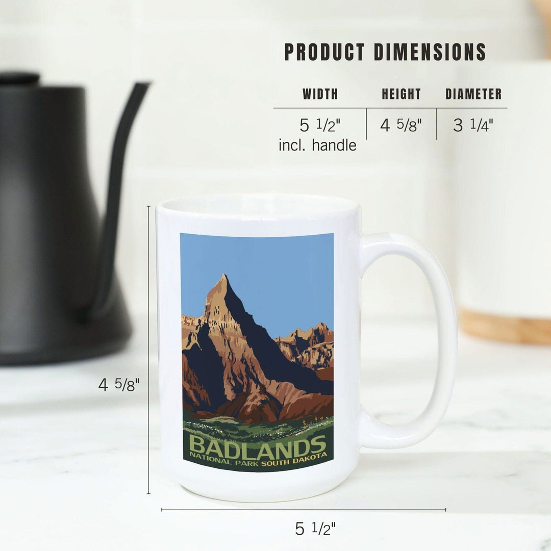 Badlands National Park, South Dakota, Lantern Press Artwork, Ceramic Mug Mugs Lantern Press 