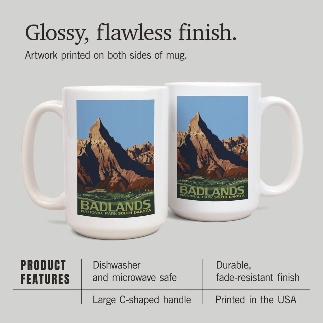 Badlands National Park, South Dakota, Lantern Press Artwork, Ceramic Mug Mugs Lantern Press 