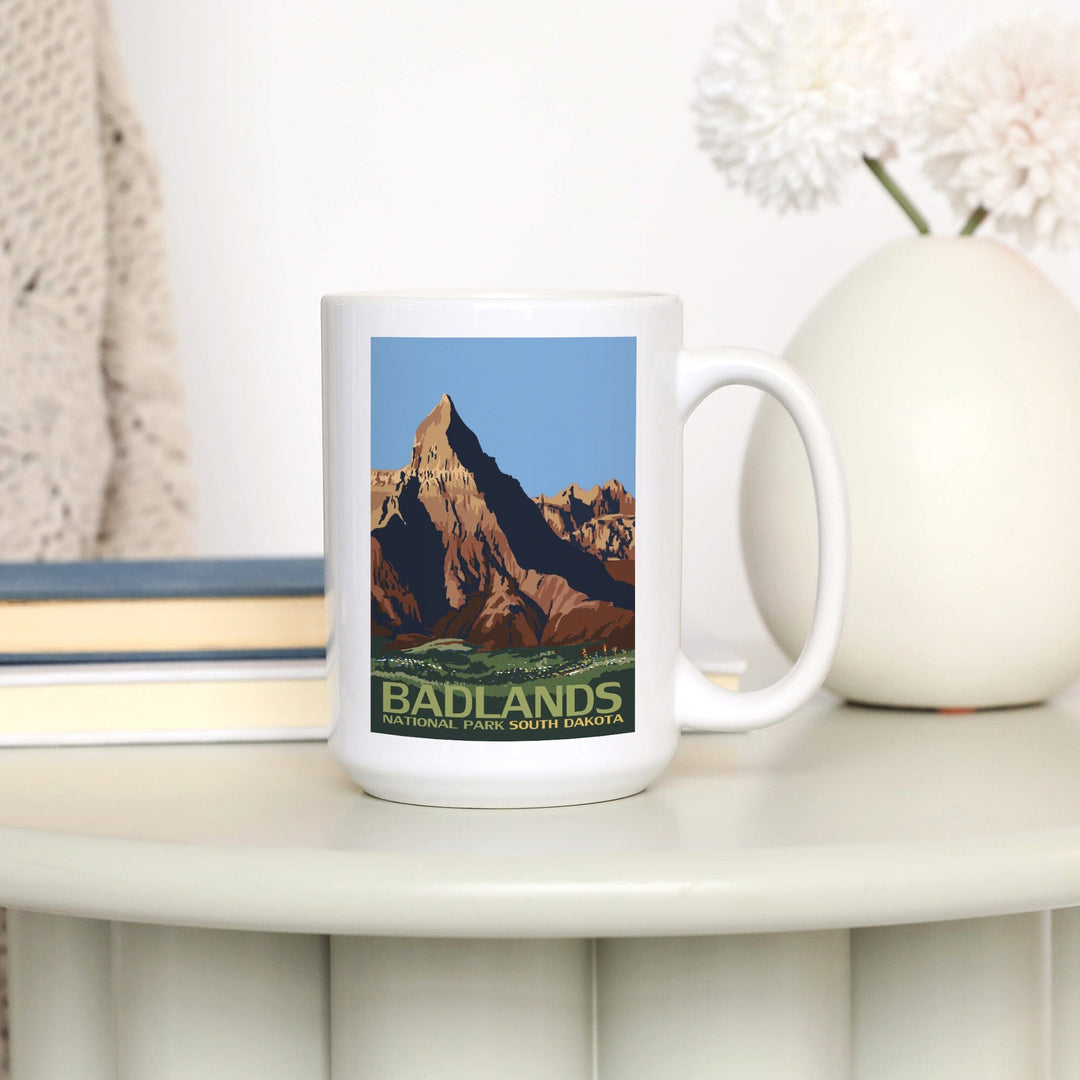 Badlands National Park, South Dakota, Lantern Press Artwork, Ceramic Mug Mugs Lantern Press 