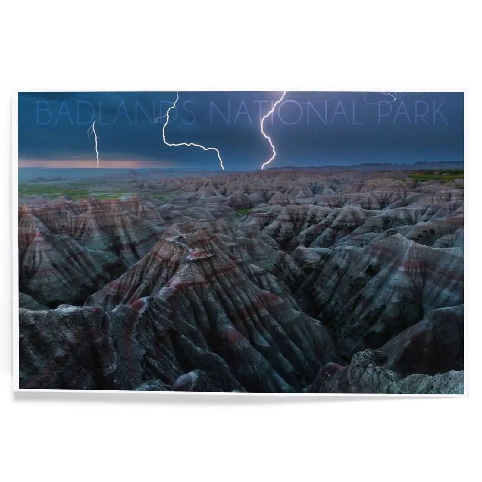 Badlands National Park, South Dakota, Lightning Storm art prints