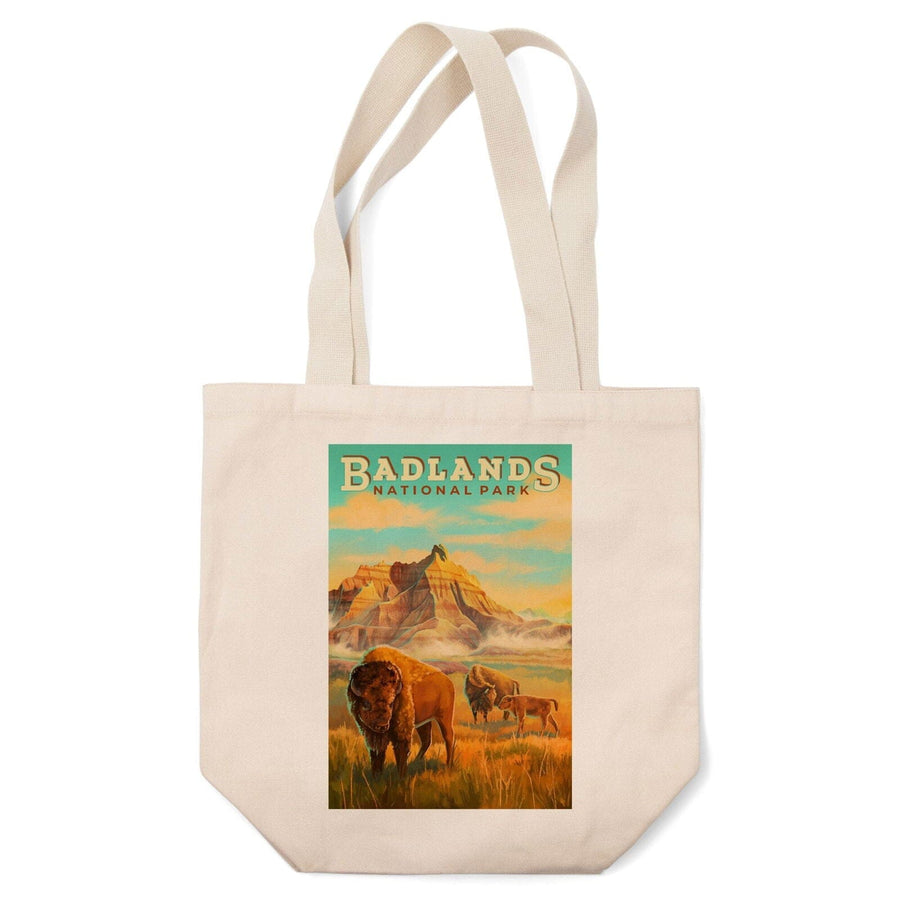 Badlands National Park, South Dakota, Oil Painting, Lantern Press Artwork, Tote Bag Totes Lantern Press 