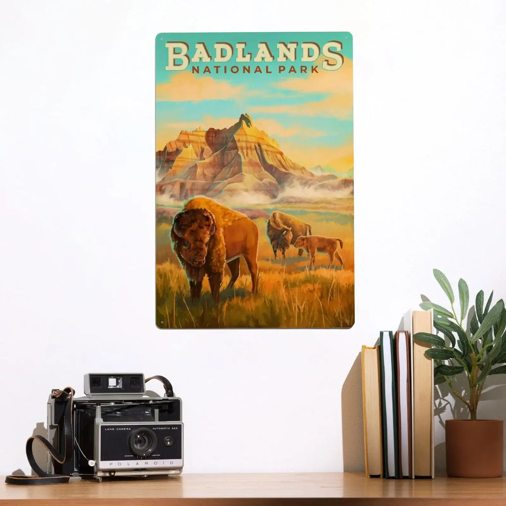 Badlands National Park, South Dakota, Oil Painting, Metal Signs Metal Lantern Press 