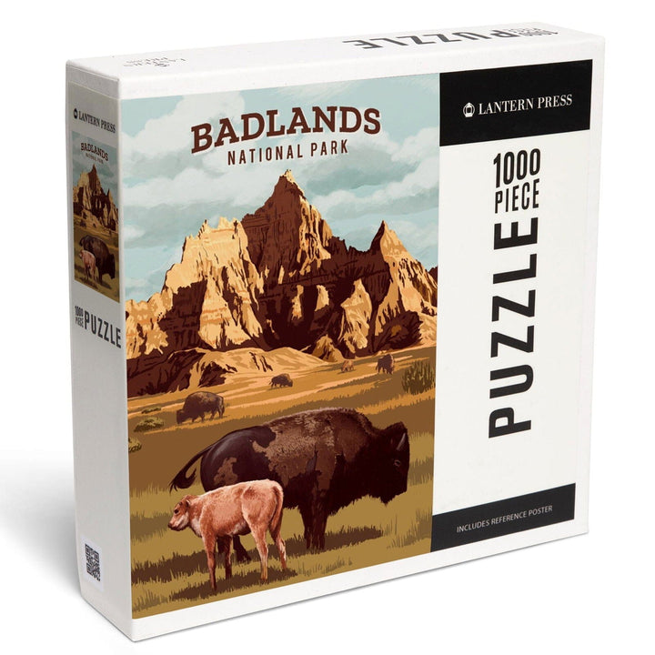 Badlands National Park, South Dakota, Painterly National Park Series, Jigsaw Puzzle Puzzle Lantern Press 