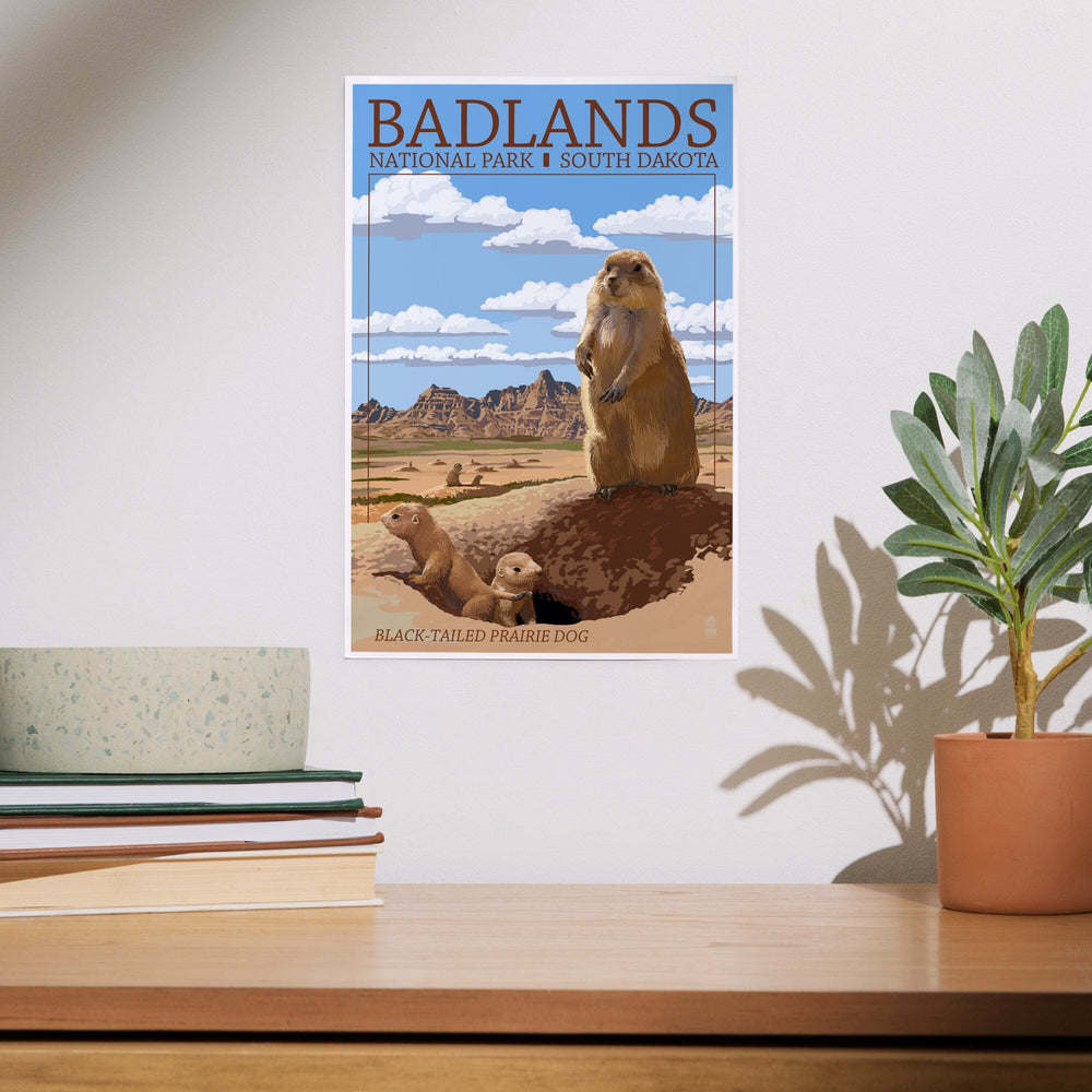 Badlands National Park, South Dakota, Prairie Dogs, Art & Giclee Prints Art Lantern Press 