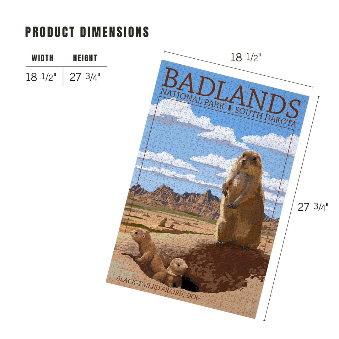 Badlands National Park, South Dakota, Prairie Dogs, Jigsaw Puzzle Puzzle Lantern Press 