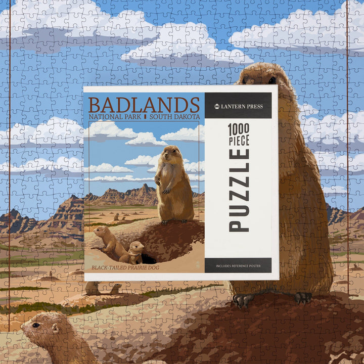 Badlands National Park, South Dakota, Prairie Dogs, Jigsaw Puzzle Puzzle Lantern Press 