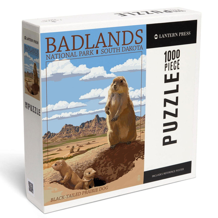 Badlands National Park, South Dakota, Prairie Dogs, Jigsaw Puzzle Puzzle Lantern Press 