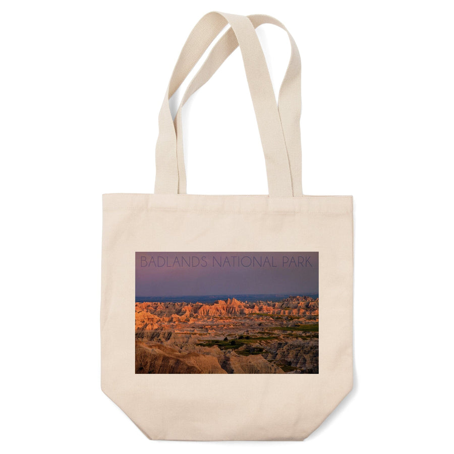 Badlands National Park, South Dakota, Purple Sunset, Lantern Press Photography, Tote Bag Totes Lantern Press 