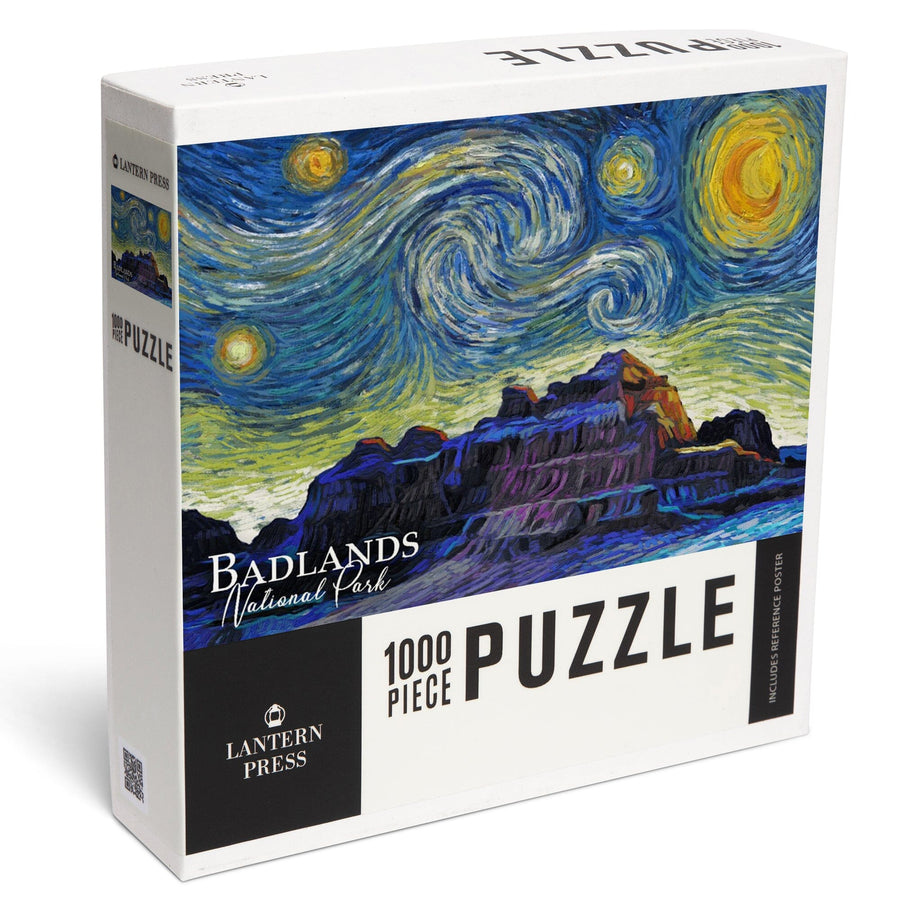 Badlands National Park, South Dakota, Starry Night, Jigsaw Puzzle Puzzle Lantern Press 