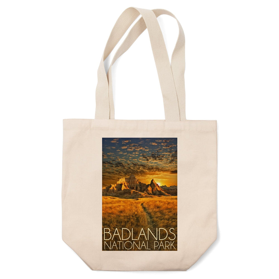 Badlands National Park, South Dakota Sunset, Lantern Press Photography, Tote Bag Totes Lantern Press 