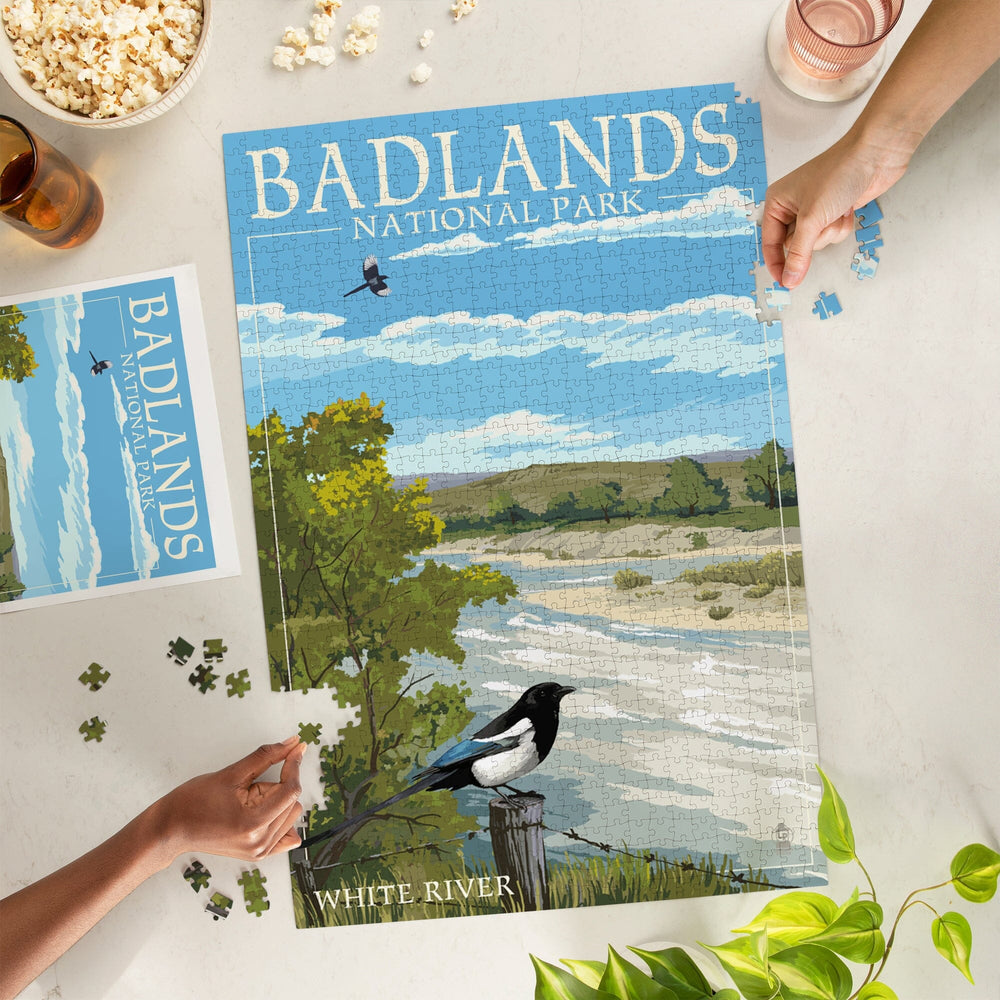Badlands National Park, South Dakota, White River, Jigsaw Puzzle Puzzle Lantern Press 