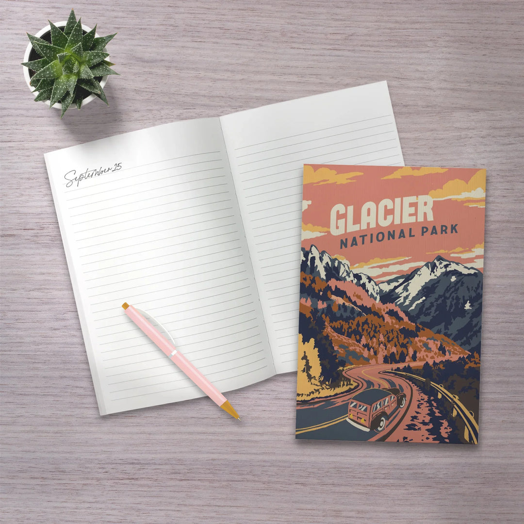 Lined 6x9 Journal, Glacier National Park, Montana, Explorer Series, Lay Flat, 193 Pages, FSC paper