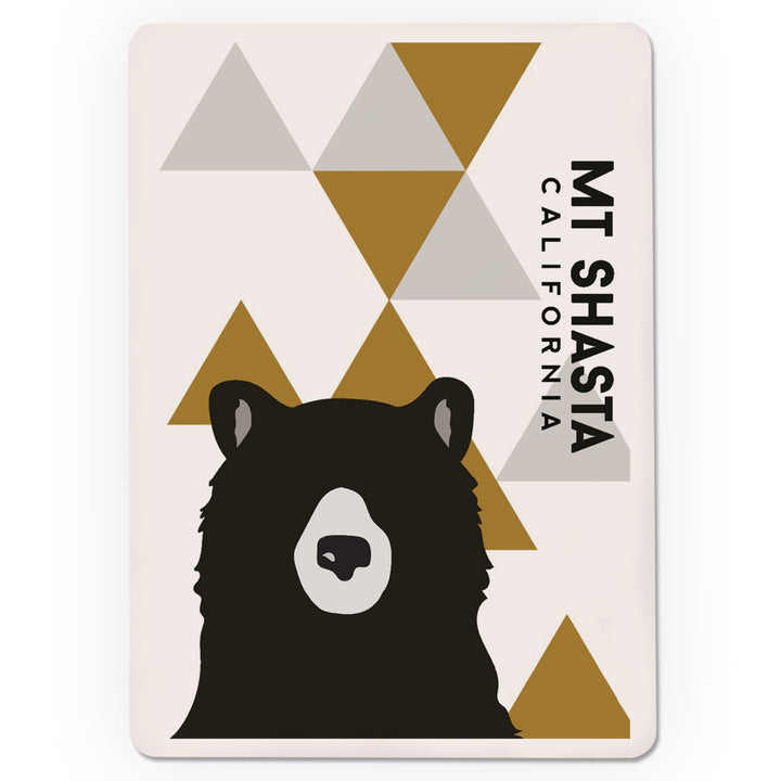 Playing Cards, Mt Shasta, California, Bear and Triangles, 52 Card Deck with Jokers in Box, Unique Art