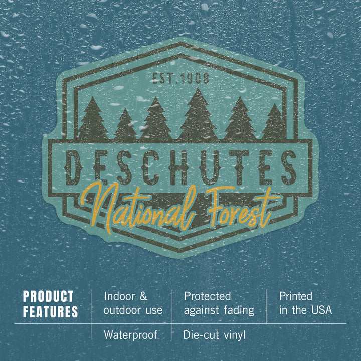 Deschutes National Forest, Oregon, Trees, Contour, Vinyl Sticker