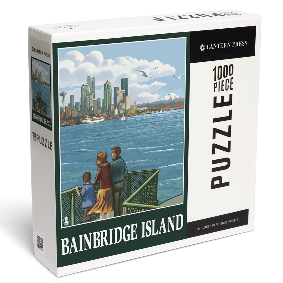 Bainbridge Island, Washington, Ferry and Seattle, Jigsaw Puzzle Puzzle Lantern Press 