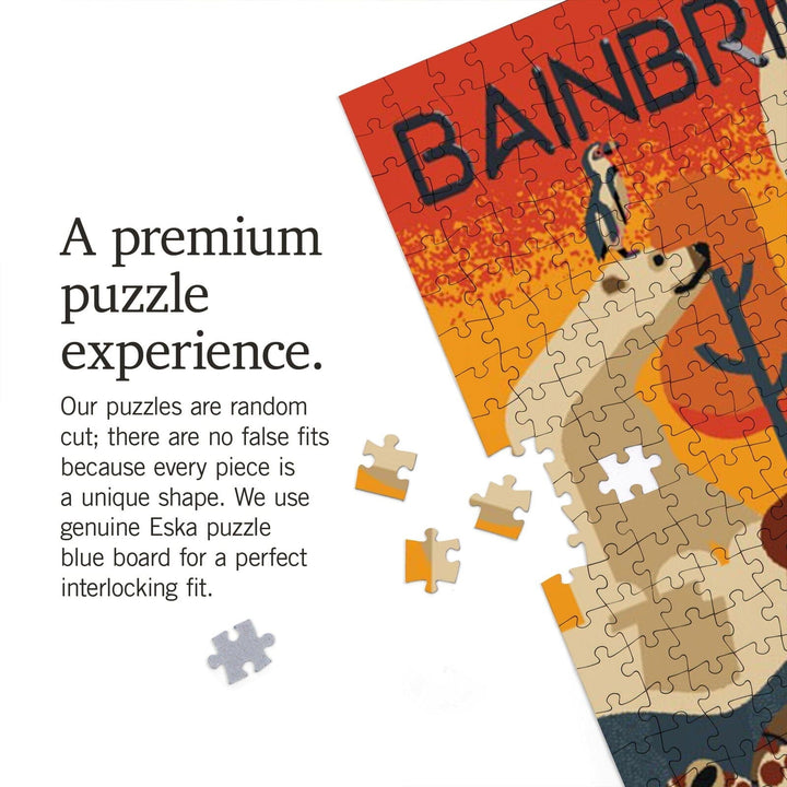 Bainbridge Island, Washington, Marine Animals, Textured Geometric, Jigsaw Puzzle Puzzle Lantern Press 