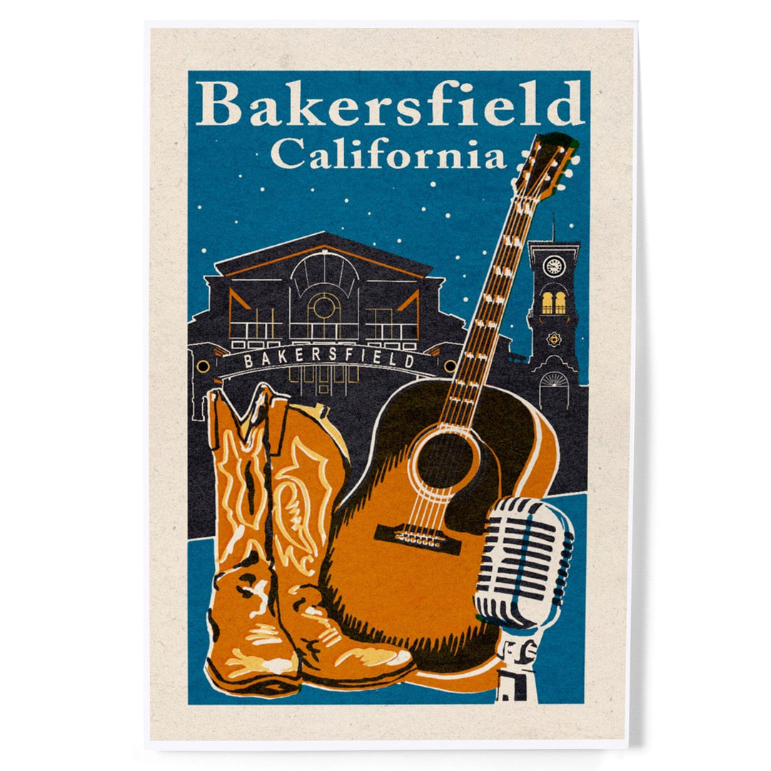 Bakersfield, California, Woodblock, Art & Giclee Prints Art Lantern Press 