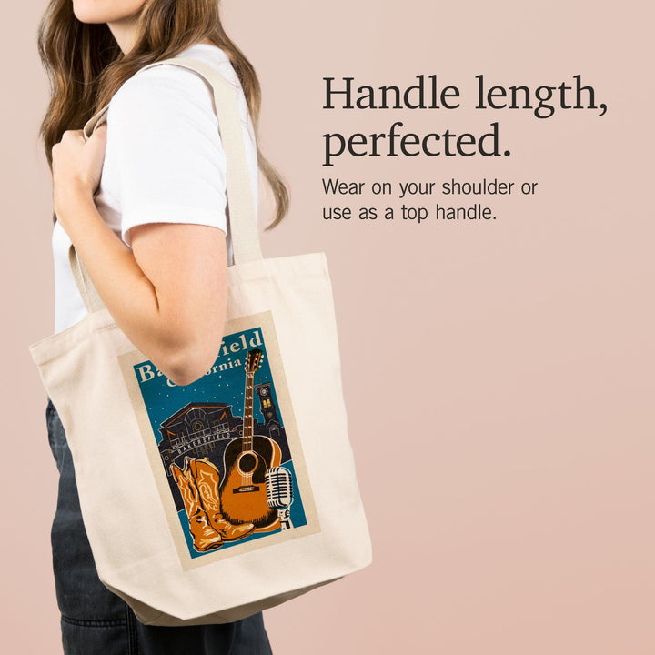 Bakersfield, California, Woodblock, Tote Bag Totes Lantern Press 